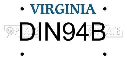 DIN94B Virginia License Plate