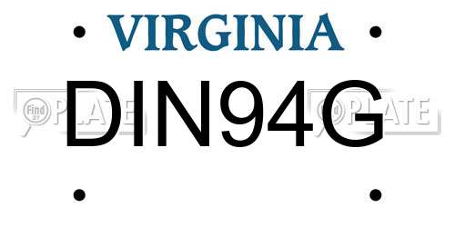 DIN94G Virginia License Plate