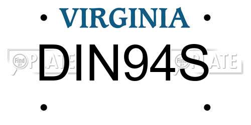 DIN94S Virginia License Plate