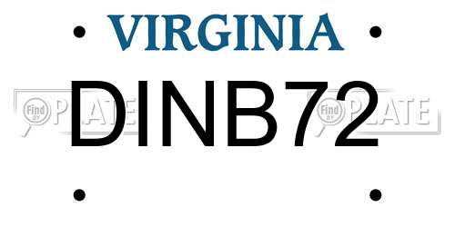 DINB72 Virginia License Plate