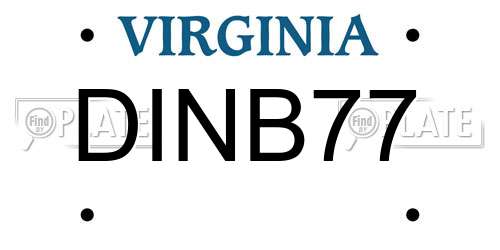 DINB77 Virginia License Plate