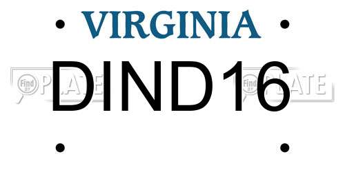 DIND16 Virginia License Plate