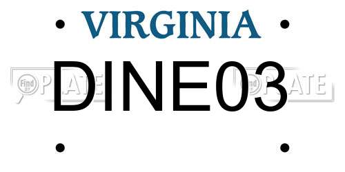 DINE03 Virginia License Plate