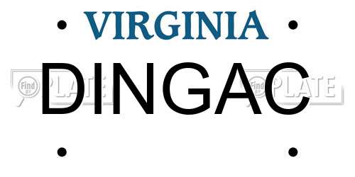 DINGAC Virginia License Plate