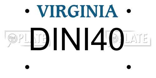 DINI40 Virginia License Plate