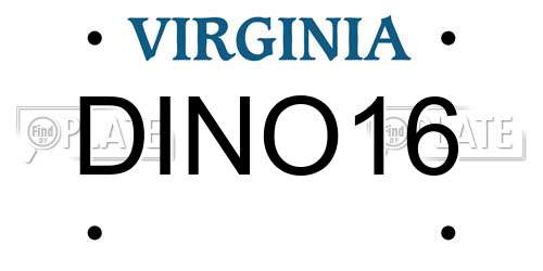 DINO16 Virginia License Plate