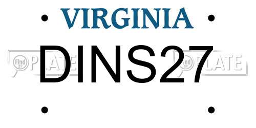 DINS27 Virginia License Plate
