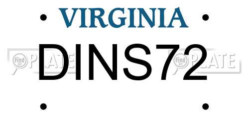DINS72 Virginia License Plate