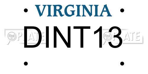 DINT13 Virginia License Plate