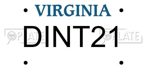 DINT21 Virginia License Plate