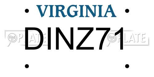 DINZ71 Virginia License Plate