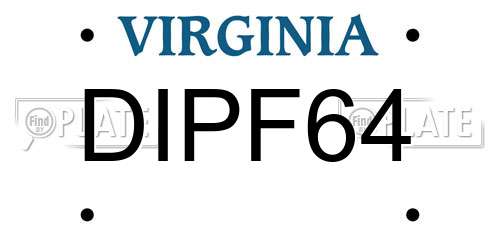 DIPF64 Virginia License Plate