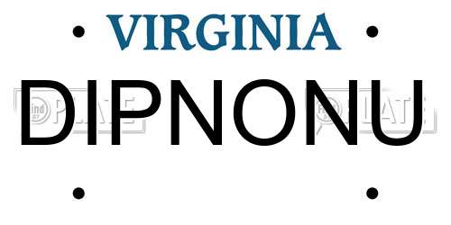 DIPNONU Virginia License Plate