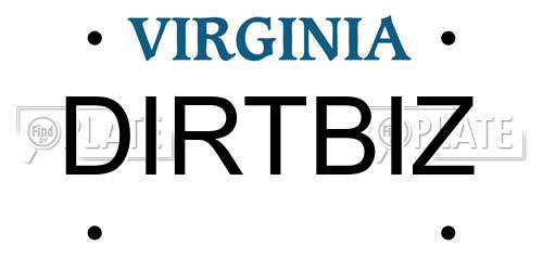 DIRTBIZ Virginia License Plate