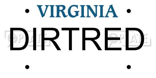 DIRTRED Virginia License Plate