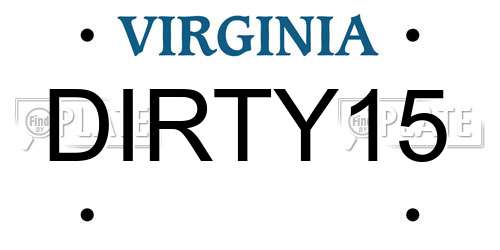 DIRTY15 Virginia License Plate