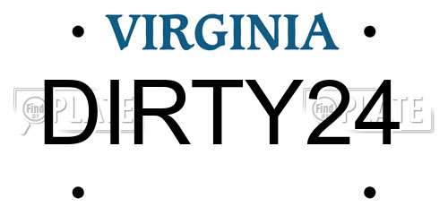 DIRTY24 Virginia License Plate