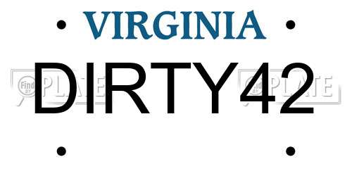 DIRTY42 Virginia License Plate