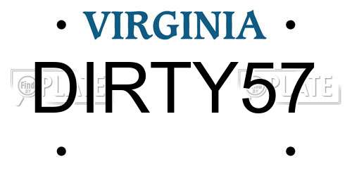 DIRTY57 Virginia License Plate