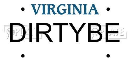 DIRTYBE Virginia License Plate