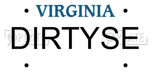 DIRTYSE Virginia License Plate