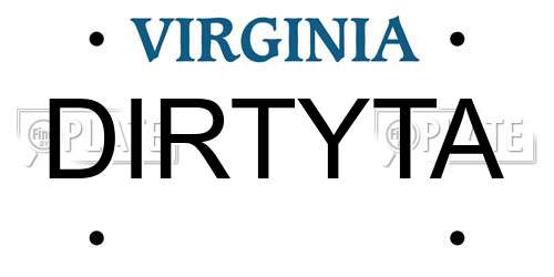 DIRTYTA Virginia License Plate