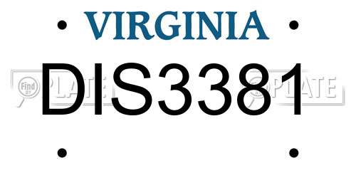 DIS3381 Virginia License Plate