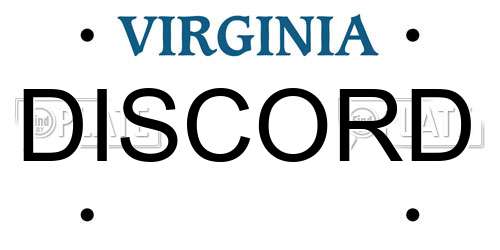 DISCORD Virginia License Plate