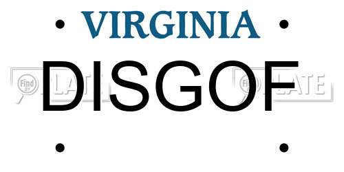 DISGOF Virginia License Plate
