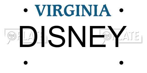 DISNEY Virginia License Plate