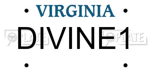 DIVINE1 Virginia License Plate