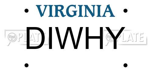 DIWHY Virginia License Plate