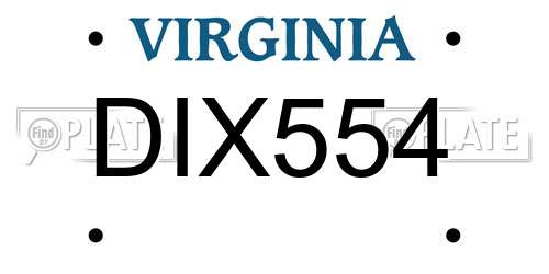 DIX554 Virginia License Plate