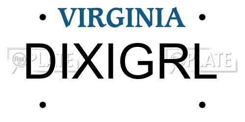 DIXIGRL Virginia License Plate
