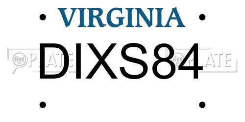 DIXS84 Virginia License Plate