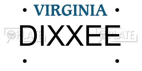 DIXXEE Virginia License Plate
