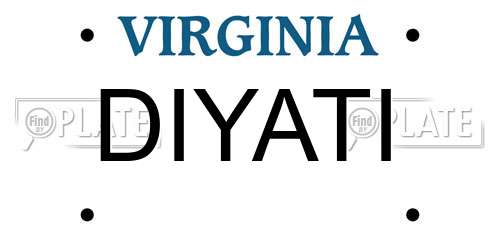 DIYATI Virginia License Plate