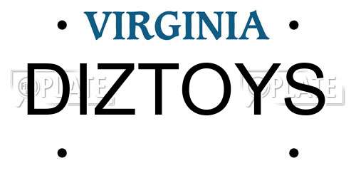 DIZTOYS Virginia License Plate