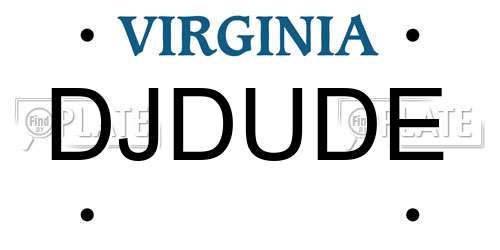 DJDUDE Virginia License Plate
