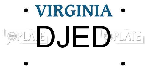 DJED Virginia License Plate