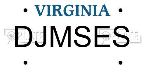 DJMSES Virginia License Plate