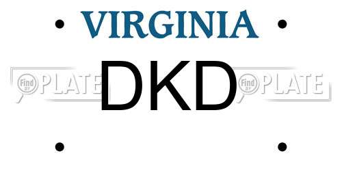 DKD Virginia License Plate
