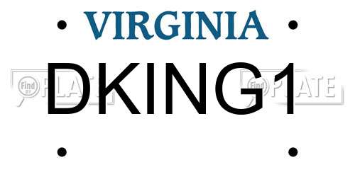 DKING1 Virginia License Plate