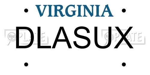DLASUX Virginia License Plate