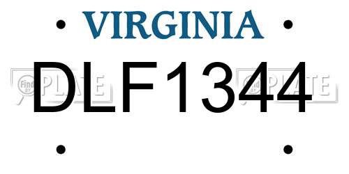 DLF1344 Virginia License Plate