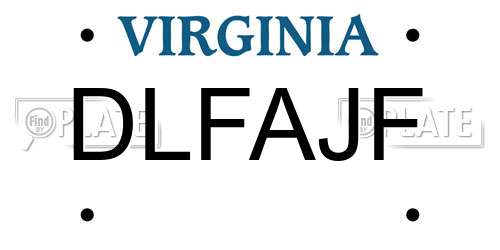 DLFAJF Virginia License Plate