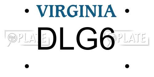 DLG6 Virginia License Plate