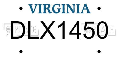 DLX1450 Virginia License Plate