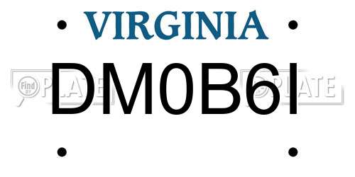 DM0B6I Virginia License Plate
