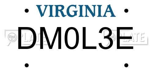 DM0L3E Virginia License Plate